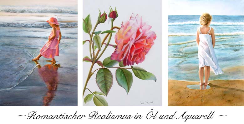 Aquarellbilder und lgemlde von Frauen, Kindern, Blumen und Rosen im romantischen Stil gemalt von Doris Joa