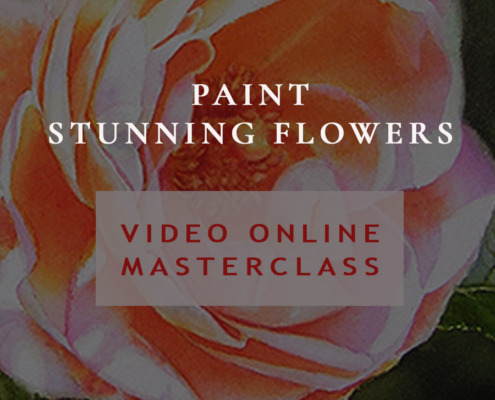 Learn to paint stunning flowers in watercolor - online masterclass with artist Doris Joa