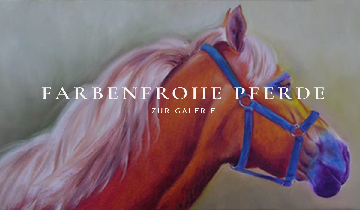 Farbenfrohe Pferde in Öl gemalt