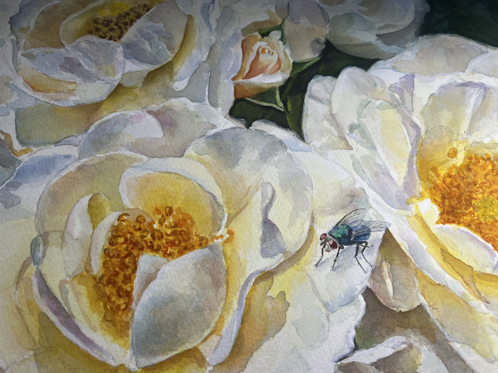 Das Herz eines Sommergartens – Original Rosen-Aquarell – Bild 4